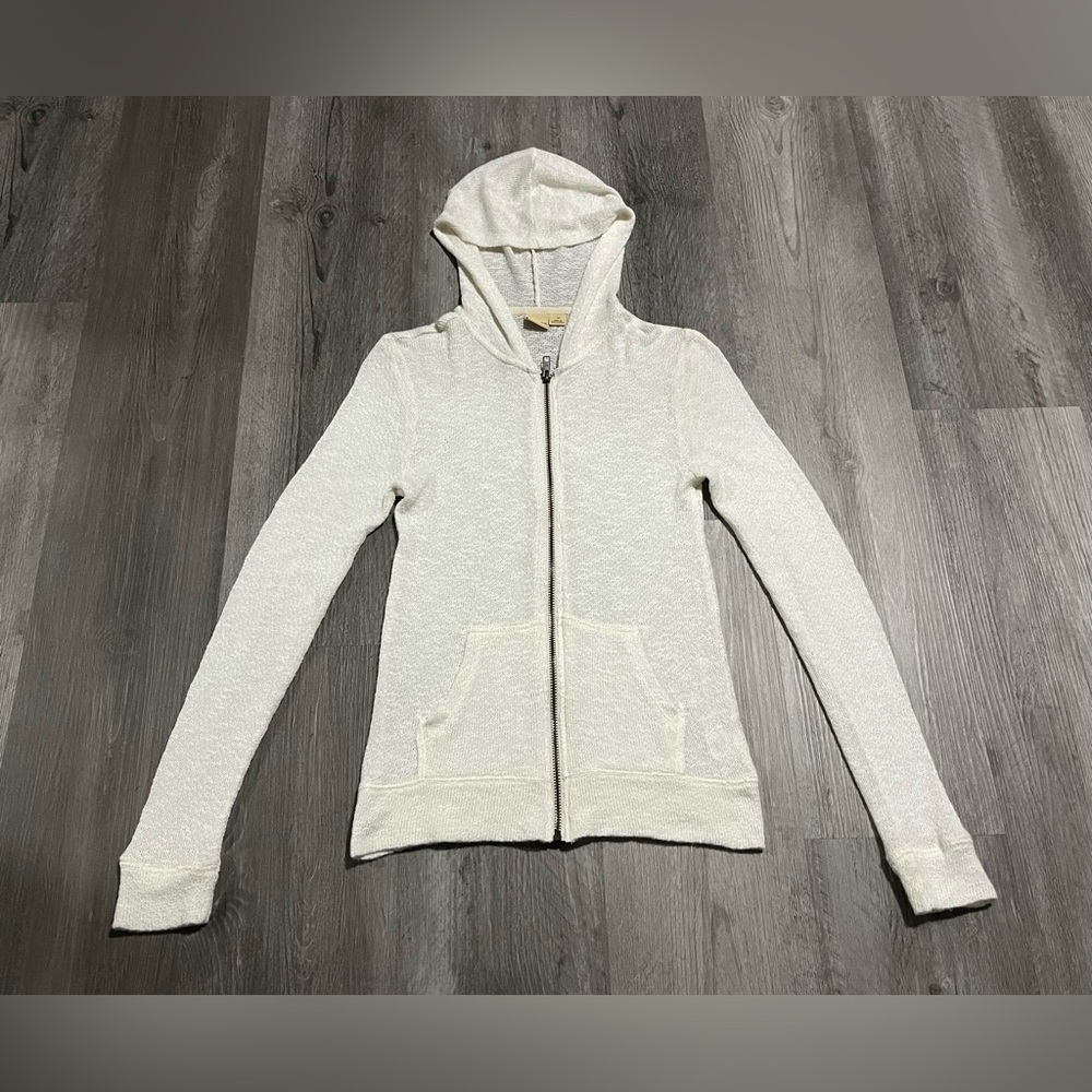 Mudd Ivory Zip Up Hooded Jacket - Sz Youth 14 (Girls XL)
